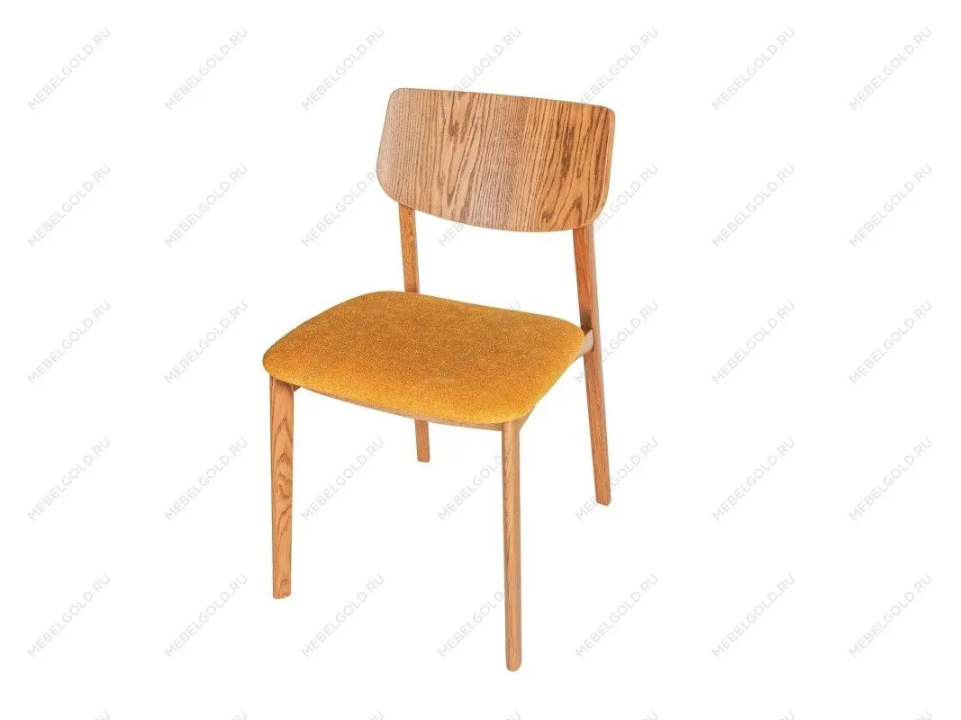 м. Марьина Роща - Стул LESTER жесткая спинка (Дуб натуральный с патиной темный орех - 49 Букле Желтый) | изображение 2
