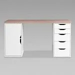 ИНГАР 2/5/ДВ стол письменный 140x75x55, дуб беленый/белый | изображение 1