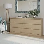 Комод Варма, 6 ящиков, горизонтальный, 160х78х40 см, шпон натурального дерева, дуб беленый | изображение 9