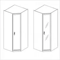 Натали секция угловая с зеркалом белый глянец