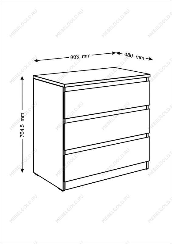 МАЛЬТА комод ИКЕА / IKEA 3 ящика 80х76 Дуб Венге | изображение 3