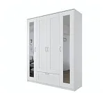 БРИМНЭС / СИРИУС Шкаф ИКЕА / IKEA комбинированный 4 двери и 1 ящик белый (с 2 зеркалами) | изображение 3