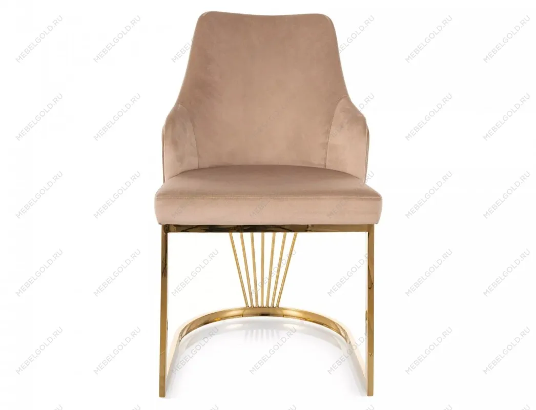 Стул кухонный Signal ALURE Velvet Bluvel 28 (бежевый/золотой) | изображение 2