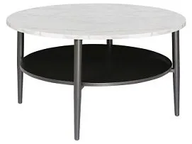 Стол журнальный Signal ELLA A (эффект белого мрамора/черный) 80/45