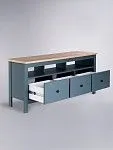 Тумба ТВ Сага, 3 ящика, 131х42х63 см, темно-бирюзовая/ясень | изображение 10