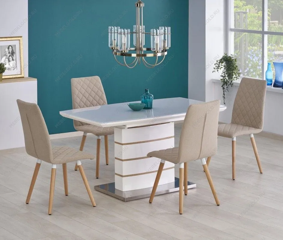 Стол обеденный Halmar TORONTO раскладной (белый/золотой дуб) | изображение 8