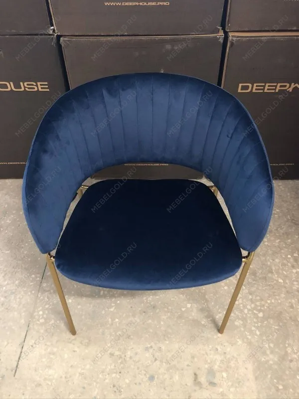 м. Марьина Роща - Стул Пиза темно-синий бархат ножки матовое золото | изображение 7