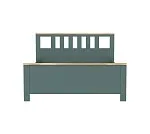 САГА кровать двойная 160х200 темно-бирюзовая/ясень | изображение 1