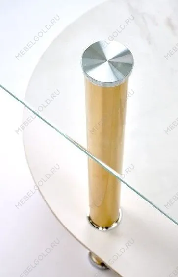 Стол журнальный Halmar DUCAT (белый мрамор/прозрачный/золотой) | изображение 5