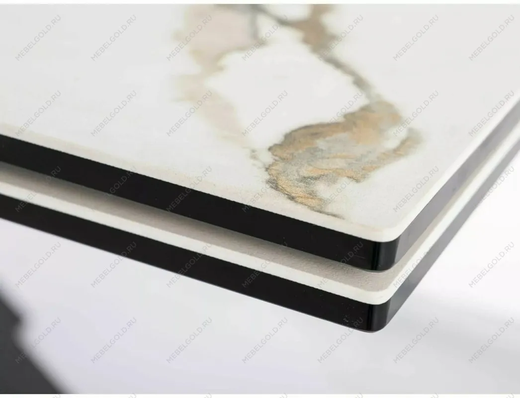 Стол обеденный Signal COLUMBUS 160 раскладной (Amber Bianco белый/черный) | изображение 4