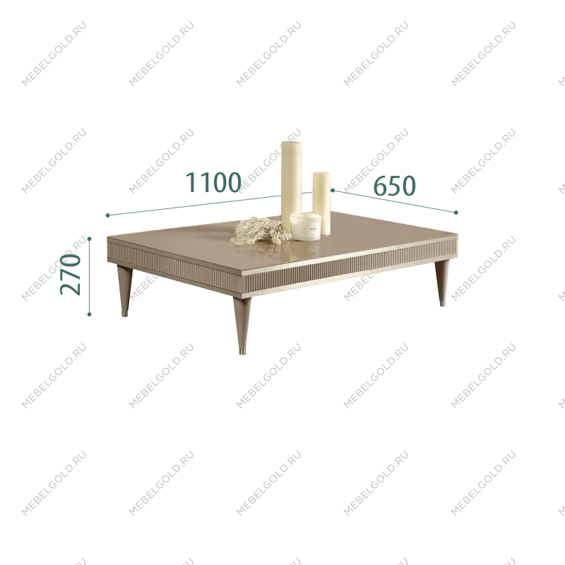 Журнальный столик узкий Римини СОЛО (Мокка/Серебро) РМСТ-3(s)