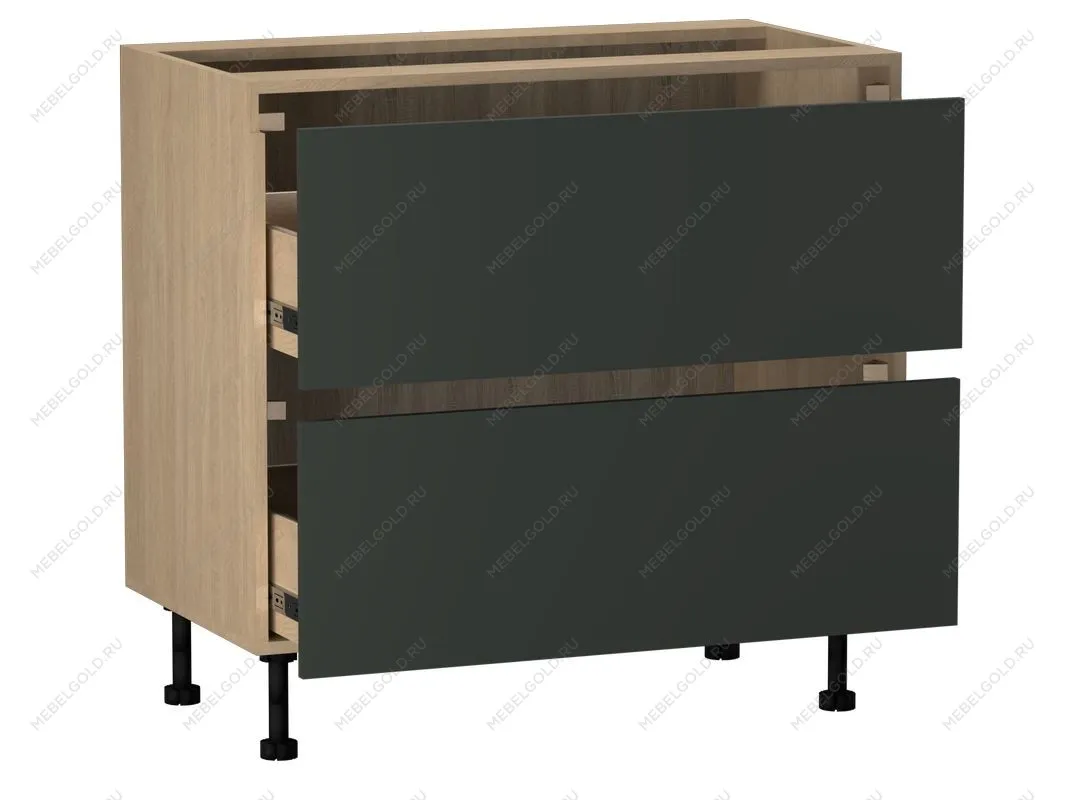 Стол с ящиками СЯ-90 (2), Женева (900*520*870) Дуб Палермо/Зеленый матовый, 21924 | изображение 1