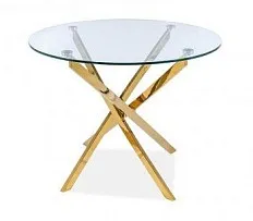 Стол обеденный Signal AGIS (прозрачный/золотой)