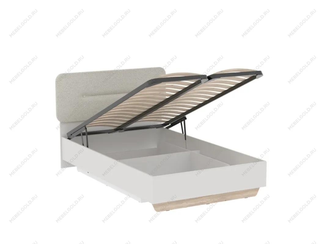 Кровать 1200 со светлой мягкой вставкой NEW и подъемным механизмом, Аврора Дуб Мария/Кашемир