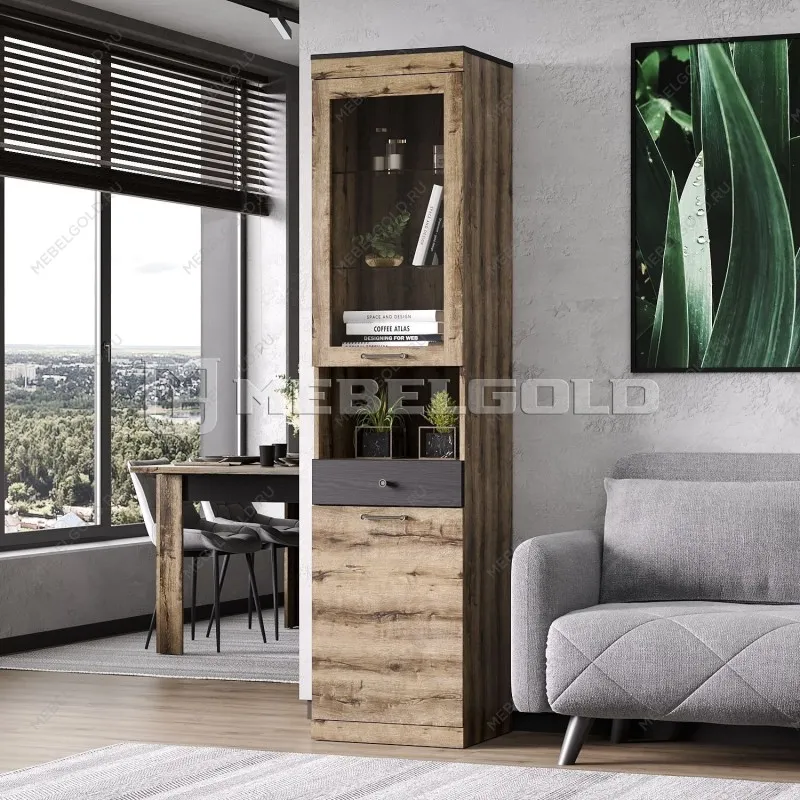 Шкаф с витриной Джаггер 1V1D1SN - Выставка Лобня | изображение 2