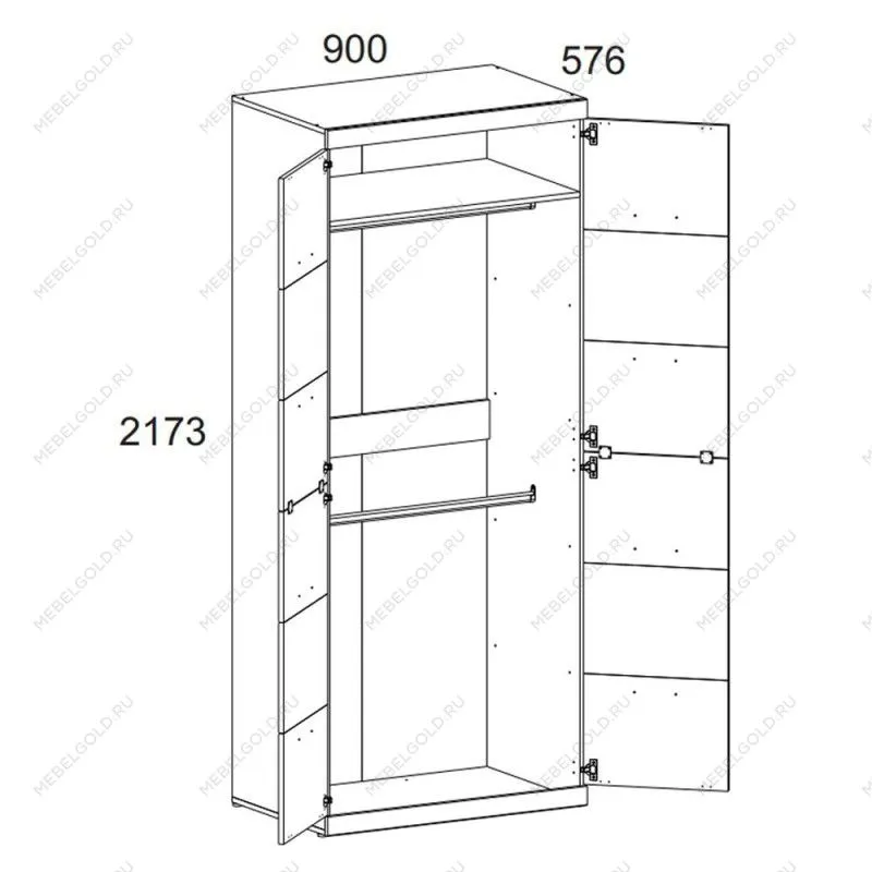 Шкаф 2-створчатый Оскар 2DG | изображение 1