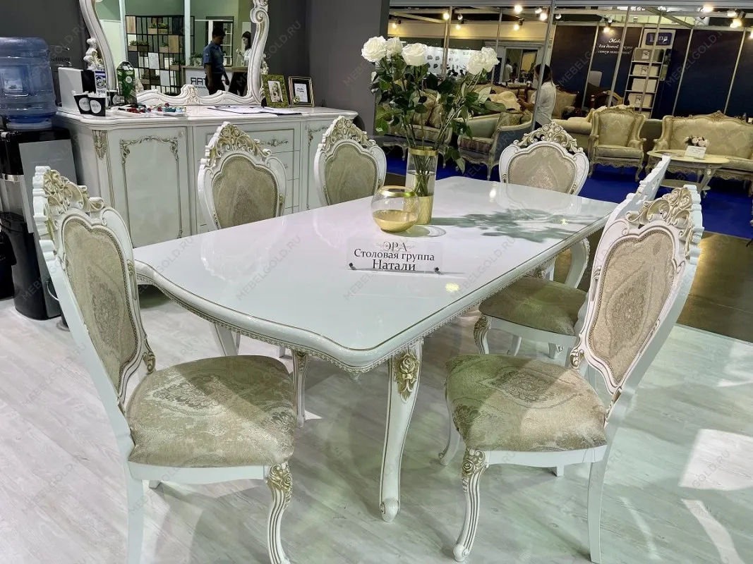 Столовая Натали белый глянец (прямоугольный стол) | изображение 9