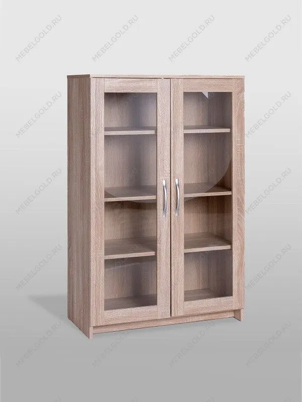 Тумба Сириус, 2 двери со стеклом, 78х41х124 см, дуб сонома | изображение 8