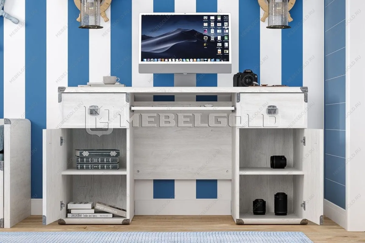 Стол письменный Индиана JBIU2D2S сосна каньон - Выставка Лобня | изображение 3