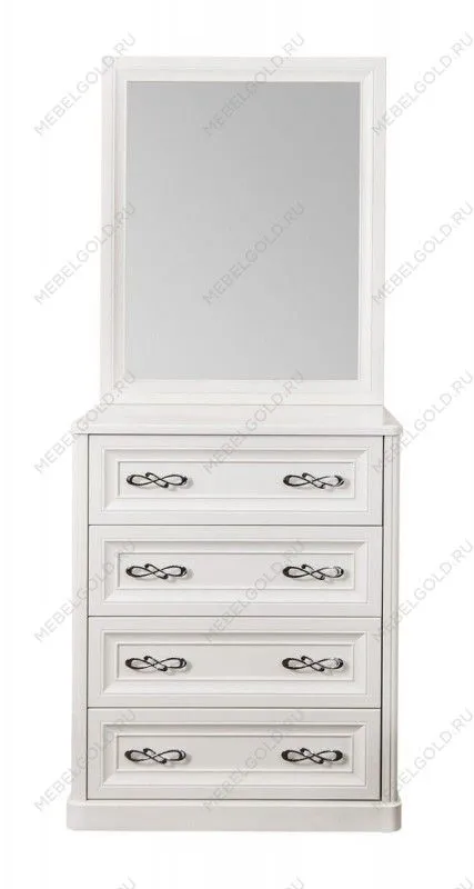 Комод Мишель 4 ящ. узкий белый матовый | изображение 1