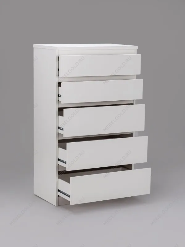 Комод Кастор, 5 ящиков, 65х40х112 см, белый | изображение 11