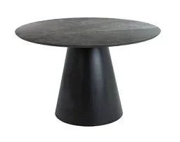 Стол обеденный Signal ANGEL (эффект серого мрамора/черный мат)