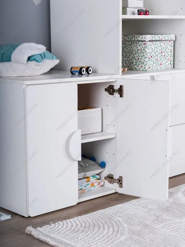 Шкаф Пикси распашной, с двумя дверьми и полкой 60x57x60, белый (робкий подснежник) | изображение 4