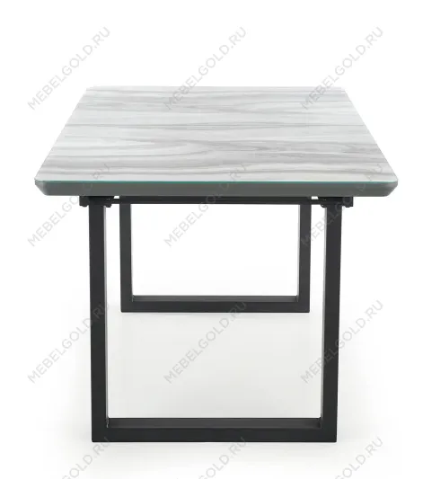 Стол обеденный Halmar MARLEY раскладной (белый мрамор/серый/черный) | изображение 6