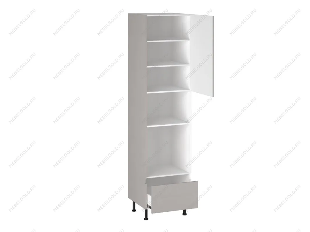 Шкаф-пенал 960 П-1 бок левый МДФ, Виста (600*586*2456) Экокожа Бежевый, 26479 | изображение 1