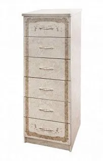 Комод Патрисия 6 ящиков крем корень глянец - Выставка м. Марьина роща