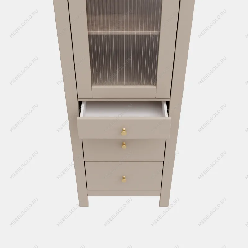 САГА шкаф с витриной 50 МОРУ кашемир/ясень | изображение 5