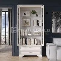 Шкаф с витриной Тиффани 2V2S вудлайн кремовый