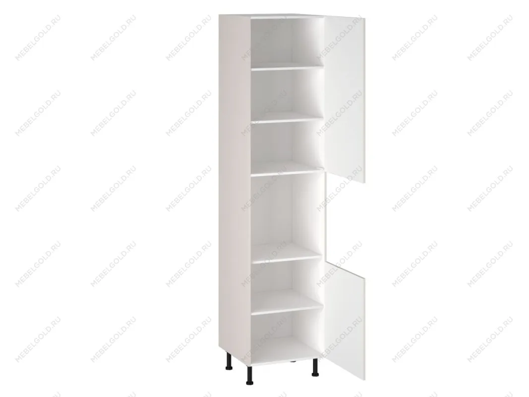 Шкаф-пенал 1080 ПГ-60 бока МДФ, Виста (600*586*2576) Экокожа Белый, 26302 | изображение 1