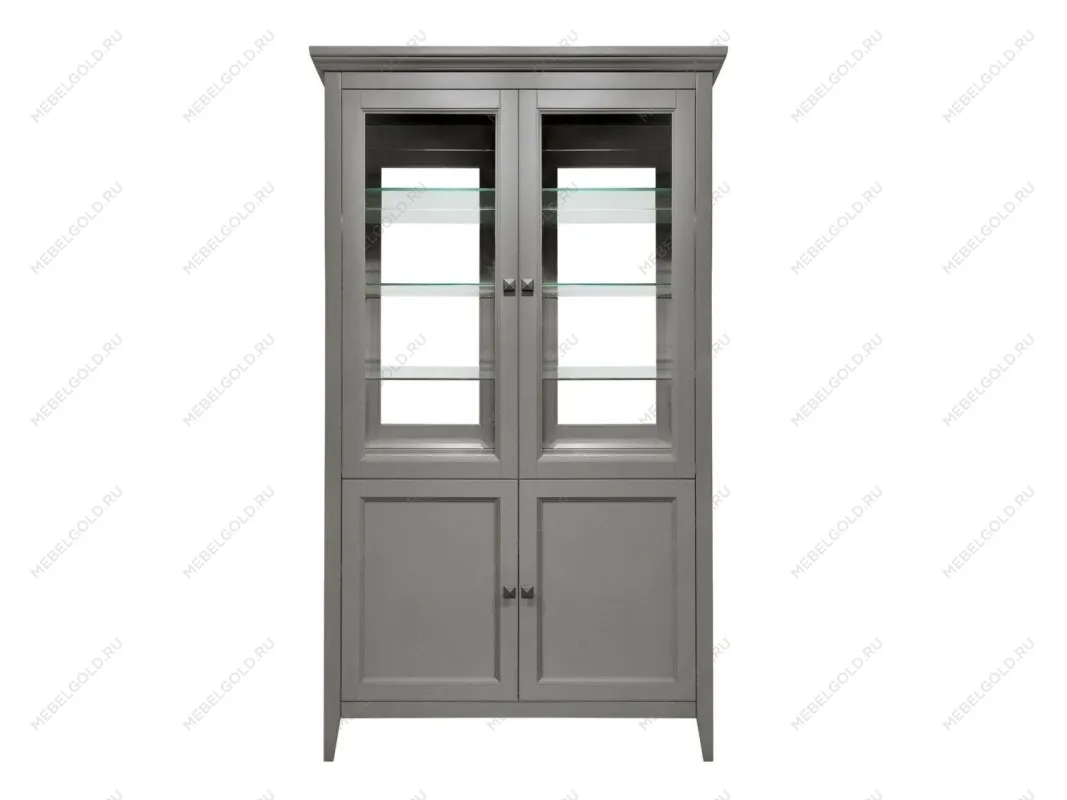 Витрина 2 дверная с зеркалом Manhattan (Серый)