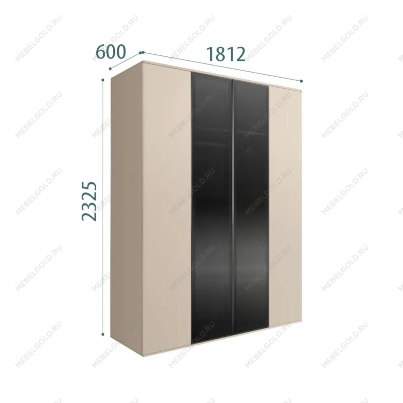 Шкаф 4-х дв. Bogemia Air (Ваниль/Черный) БМШ2/4(2)