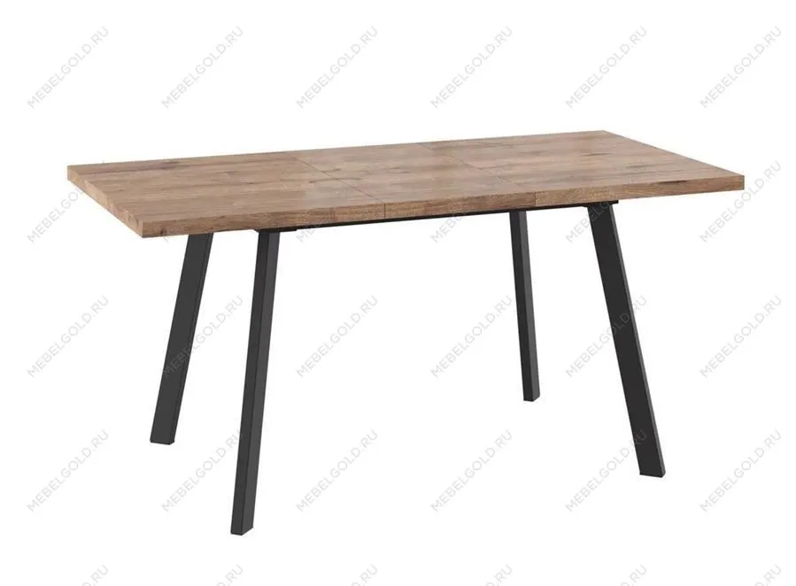 Стол раздвижной Бьерн-120 (Дуб Велингтон/Чёрный) 120(160)х80 | изображение 1