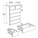 МАЛЬТА комод ИКЕА / IKEA 4+2 ящика 80х121 сонома | изображение 4