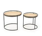 Комплект Halmar MANADO, 2 стола журнальных (натуральный/черный) | изображение 4