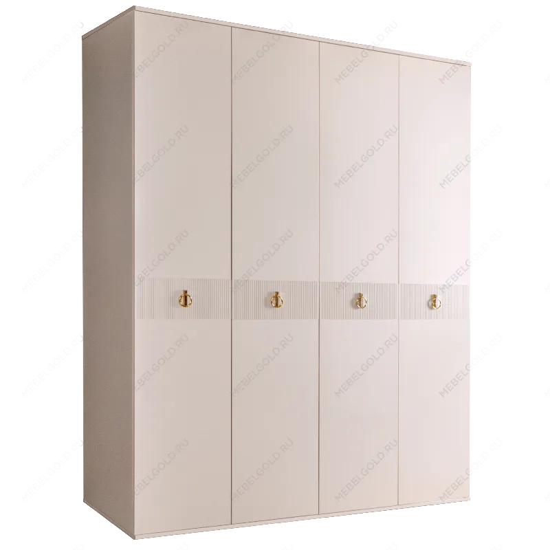 Шкаф 4-х дверный Римини СОЛО (Бежевый/Золото) РМШ2/4(s)