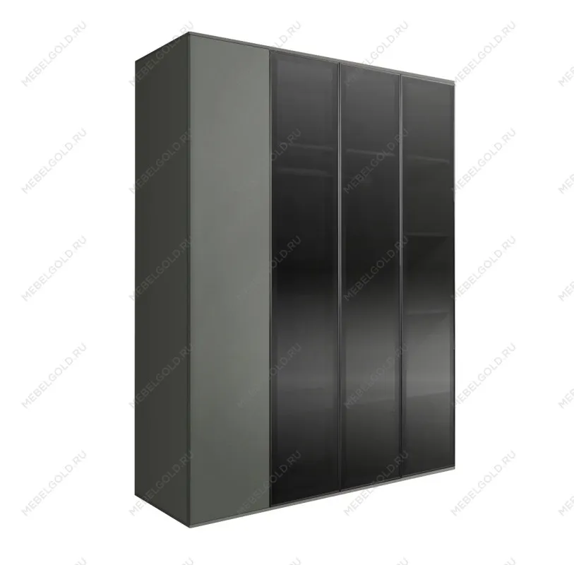 Шкаф 4-х дв. Bogemia Air (Серый/Черный) БМШ2/4(3)