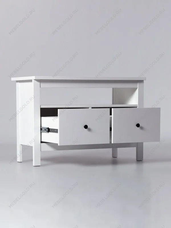 Тумба Сага, 2 ящика, 91х42х63 см, белая | изображение 3