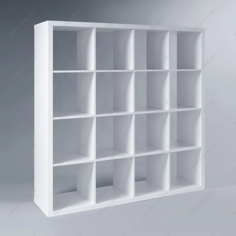 КАЛЛАКС / ФОРА Стеллаж ИКЕА / IKEA 16, широкий стеллаж с открытыми ячейками, тамбурат белого цвета | изображение 1