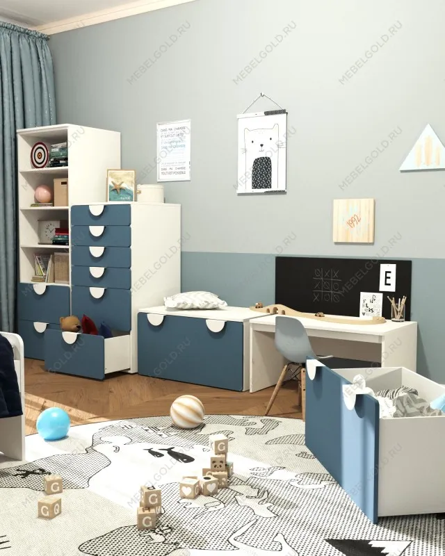 ПИКСИ комод 6 ящиков 60x57x123, озорной василек | изображение 3