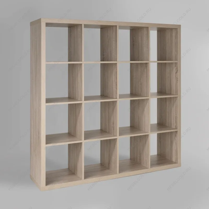 КАЛЛАКС / ФОРА Стеллаж ИКЕА / IKEA 16, широкий стеллаж с открытыми ячейками, тамбурат, дуб беленый | изображение 1