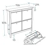 Обувница Сага с 4 откидными ящиками 113х108 темно-бирюзовая | изображение 10
