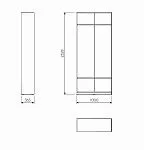 Модуль гардероба МАКС, 100х36х233 см, серый | изображение 2