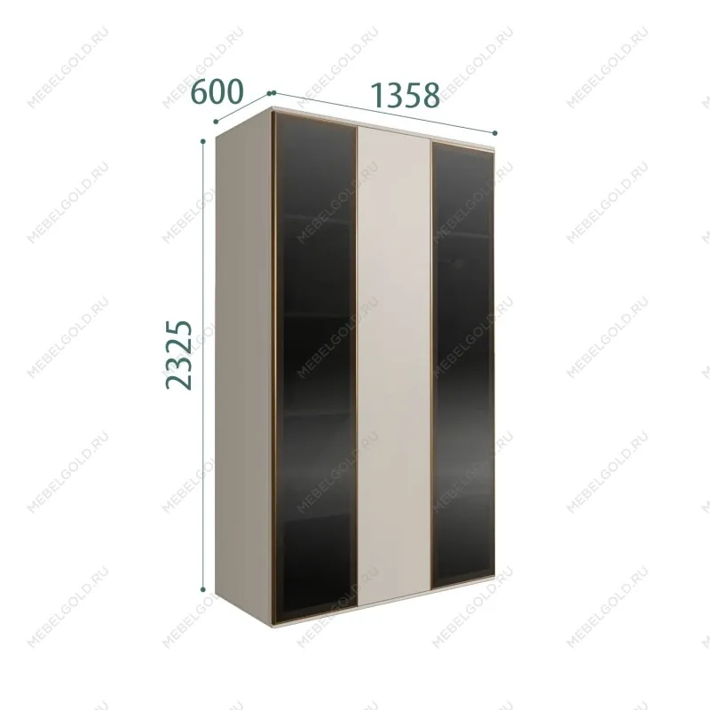 Шкаф 3-х дверный Bogemia Air (Шелк/Золото) БМШ2/3(2)