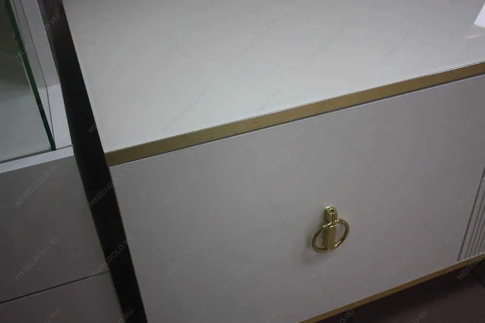 м. Марьина Роща - Тумба под телевизор (2 двери и 2 фасада) Римини СОЛО (белый золото) РМТ-3 (s) | изображение 2