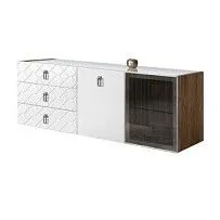 Комод 1.6м Bogemia Woodline Fly Fa (Белый) (Lakobel/Хром) БМКМ-4[5][10]