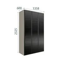 Шкаф 3-х дверный Bogemia Air (Шелк/Черный) БМШ2/3(3)